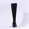 Miss Elastic Wedge Long Boot - Black Stretch